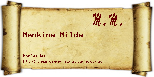 Menkina Milda névjegykártya